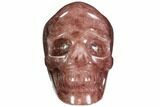 Carved, Strawberry Quartz Crystal Skull - Madagascar #108777-1